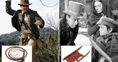 Indiana Jones whip snaps up $525,000 at auction after ‘Citizen Kane’ sled goes for $14.75 million