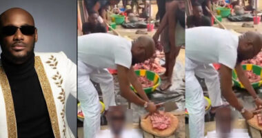 “Is This Not 2Baba?”- Man Reacts To Video Of 2Baba’s Lookalike Butchering Meat