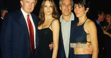 Donald and Melania Trump with Jeffrey Epstein and Ghislaine Maxwell at Mar-a-Lago in 2000