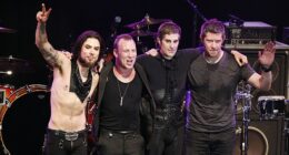 Jane's Addiction band members Dave Navarro (L, pictured in 2008), Eric Avery (R), and Stephen Perkins (2-L) are reportedly suing their frontman Perry Farrell (2-R) for $10M minimum in damages over his very public, violent outburst on September 13