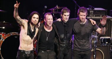 Jane's Addiction band members Dave Navarro (L, pictured in 2008), Eric Avery (R), and Stephen Perkins (2-L) are reportedly suing their frontman Perry Farrell (2-R) for $10M minimum in damages over his very public, violent outburst on September 13