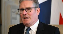 Labour was accused of giving 'free rein' to criminals on Thursday as shoplifting, muggings and fraud hit the highest levels since records began (pictured: Sir Keir Starmer on Thursday)