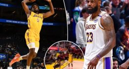 LeBron James needs just two words to hype up Bronny’s thunderous Lakers Summer League dunk
