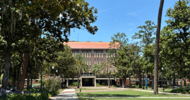 The Plaza of the Americas on University of Florida’s Gainesville campus. (Photo by Jay Waagmeester/Florida Phoenix)