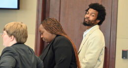 Qwinntavus Kwame Jordan in court today, before the verdict. (© FlaglerLive)