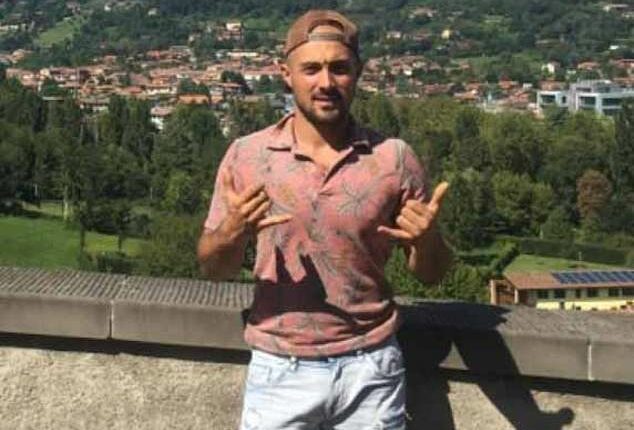 Andrea Russo, 35, from Calcinate near Bergamo, was not a passenger or airport staff member at Milan Bergamo Airport