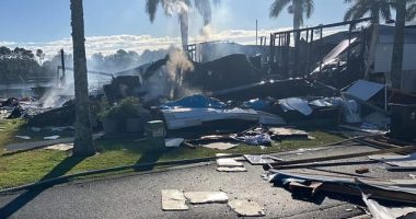 The Mary Street home in Kingscliff was completely destroyed in the blaze (pictured)
