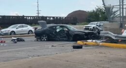 Man wanted for felony drug warrant in Illinois injured in crash during pursuit in Hammond: Sheriff