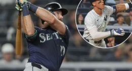 Mariners’ Cal Raleigh belts league-leading 36th homer to stay two ahead of Aaron Judge