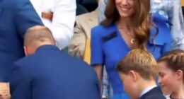 Matthew McConaughey has been praised by Wimbledon fans for his sweet gesture to the Royal Family on Sunday, because he stood up when the family arrived (pictured)