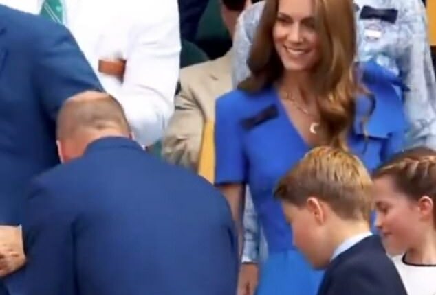 Matthew McConaughey has been praised by Wimbledon fans for his sweet gesture to the Royal Family on Sunday, because he stood up when the family arrived (pictured)