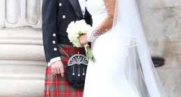 Mel B was every inch the blushing bride as she shared a kiss with new husband Rory McPhee after they married at St Paul's Cathedral in London on Saturday