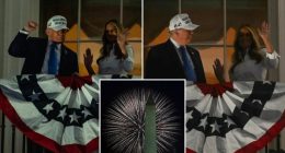 Melania does President Trump’s signature dance as first couple celebrates Fourth of July at White House