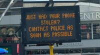 The electronic sign outside Stratford shopping centre now tells the public to 'contact police', not 'call 999'