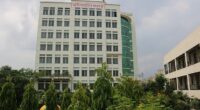 One person was killed today in Dhaka after a Bangladeshi military jet crashed onto Milestone School and College's campus. Picture shows school where crash happened