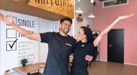 Mr Potato, soley directed by Miss Universe entrant Jess Davis (right), who founded the chain with husband Tyson Hoffman (right), has collapsed