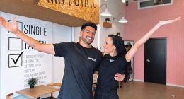 Mr Potato, soley directed by Miss Universe entrant Jess Davis (right), who founded the chain with husband Tyson Hoffman (right), has collapsed