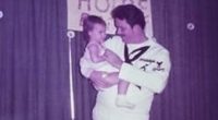 My father, Ed Bigley, a navy veteran, was a strict and sometimes gruff parent - but he was also my best friend and had a gentle side (the author, Shae Willis, is pictured as a toddler with her dad at one of his homecomings)