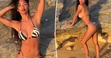 Nicole Scherzinger, 47, sizzles in animal-print bikini: ‘Hot AF!’