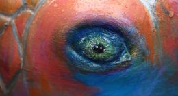 A detail from a sea turtle sculpture sponsored by the Palm Coast Arts Foundation.