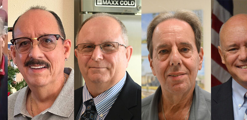 The five Charter Review Committee members the Palm Coast City Council appointed today. (© FlaglerLive and Palm Coast video)