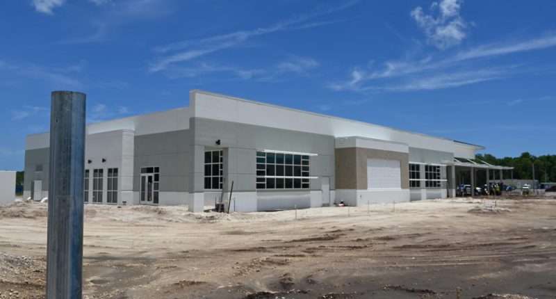 The Nexus Center, the south side library, nearing completion in Bunnell. (© FlaglerLive)