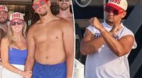 Patrick Mahomes flexes ‘dad bod’ muscles alongside wife Brittany during Fourth of July yacht party in Miami