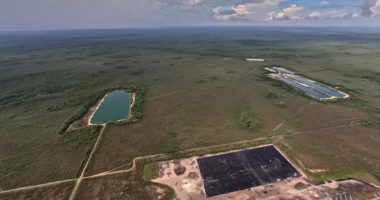 New construction at the Dade-Collier Dade-Collier Training and Transition Airport, where the new state immigrant detention center is located, on July 5, 2025. (Photo courtesy of Friends of the Everglades/Ralph Awrood)