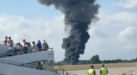 Plane crashes, explodes into massive fireball on runway outside London