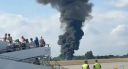 Plane crashes, explodes into massive fireball on runway outside London
