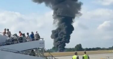 Plane crashes, explodes into massive fireball on runway outside London
