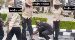 Reactions Trail Viral Clip of Natasha Commanding 2Baba to Put on Her Shoes and Hold Her Bag