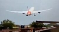A video posted to social media appeared to show the plane descending in a controlled manner with a high nose angle and landing gear deployed