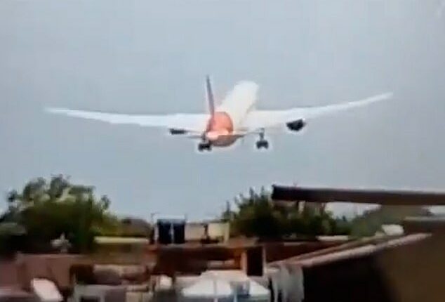 A video posted to social media appeared to show the plane descending in a controlled manner with a high nose angle and landing gear deployed