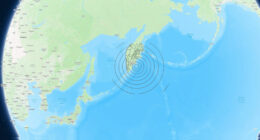 Kamchatka Krai earthquake location. USGS