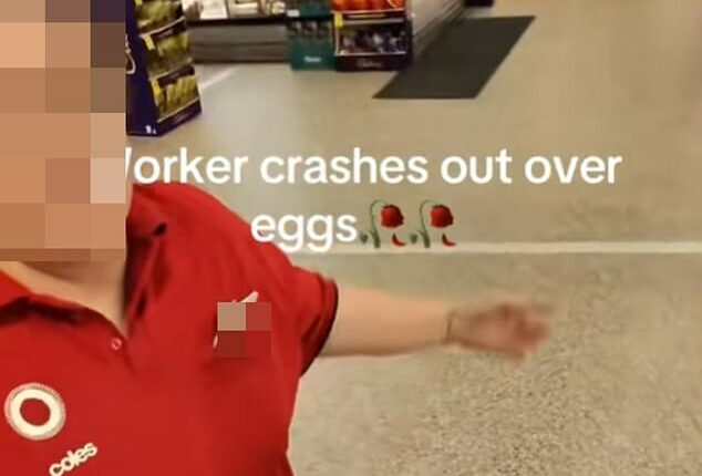 The no-nonsense Coles worker told them to check the carton of eggs before telling them to get out