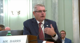 Flagler County School Board member Derek Barrs at his confirmation hearing before the