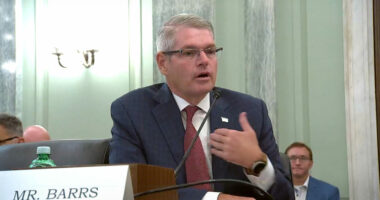 Flagler County School Board member Derek Barrs at his confirmation hearing before the