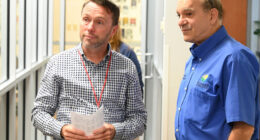 Deputy County Attorney Sean Moylan, left, and County Attorney Al Hadeed last August during the primary election, when they served as counsel for the Canvassing Board. (© FlaglerLive)