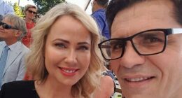 Zdravko Bilic, 57, (right), the husband of successful skincare mogul Gry Tomte (left), was found dead in the front yard of their Sunshine Coast home on Monday