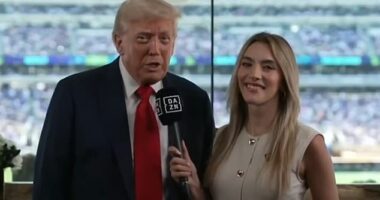 After the match, DAZN aired an interview of President Donald Trump with Emily Austin