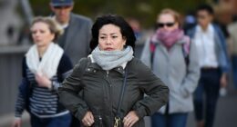 Sydney's west shivered through their coldest mornings in years as still air and clear skies allowed temperatures to plummet (above, commuters in Sydney)