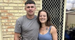 Sonny Blundell (pictured with his sister Izabella Cromack-Hay) tragically died on Monday after doing a backflip and hitting his head in his loungeroom