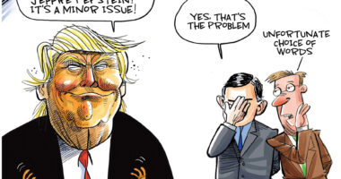 Trump wants to move on from Epstein by Dave Whamond, Canada, PoliticalCartoons.com