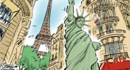 Lady Liberty Sent Back to France by Jeff Koterba, patreon.com/jeffreykoterba