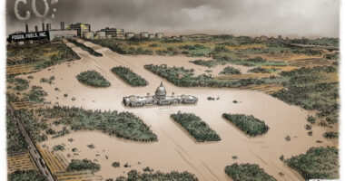 Fossil Fuels Money Floods US Capitol by R.J. Matson, Portland, Maine.