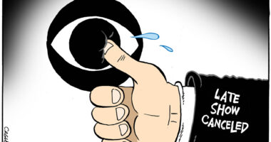 CBS Cancels Colbert Late Shoe by Bob Englehart, PoliticalCartoons.com