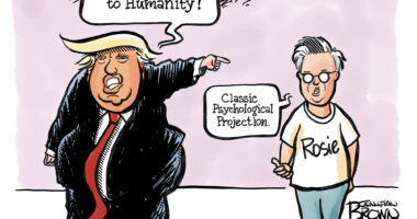 Trump calls Rosie O’Donnell Threat to humanity by Jonathan Brown, PoliticalCartoons.com