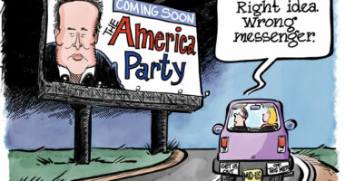 Musk is Wrong Messenger for 3rd Party by Jonathan Brown, PoliticalCartoons.com