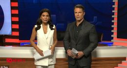 The Project replacement 10 News+ launched to a whimper last Monday, with a measly 291,000 Australians tuning in for the much-hyped news program. Pictured: 10 News+ hosts Denham Hitchcock and Amelia Brace, who both jumped ship from Channel Seven